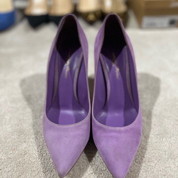 Gianvito Rossi Purple Suede Heels - Picture 1 of 5